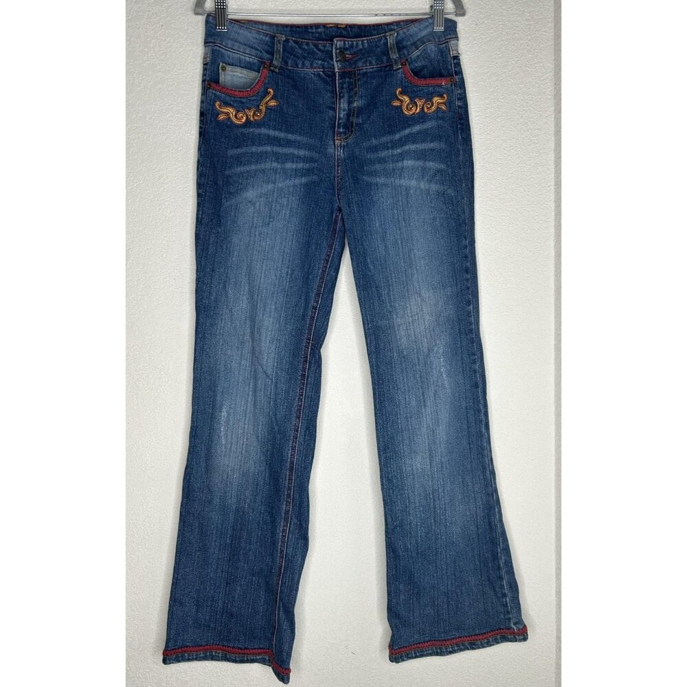 Mary-Kate And Ashley Jeans Girls 16 Blue Bootcut Embroidered Western Rhinestone